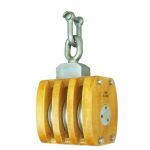 JIS F3426 Ship's Inernal-bound wooden block Triple with Shackle