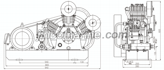 Marine CV-6/10F Marine Low Pressure Air Cooled Air Compressor