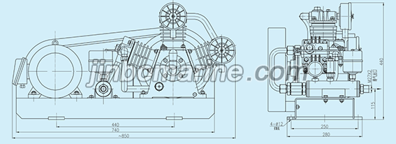 Marine CW-10/10F Marine Low Pressure Air Cooled Air Compressor