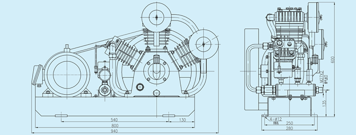 Marine CW-20/10F Marine Low Pressure Air Cooled Air Compressor