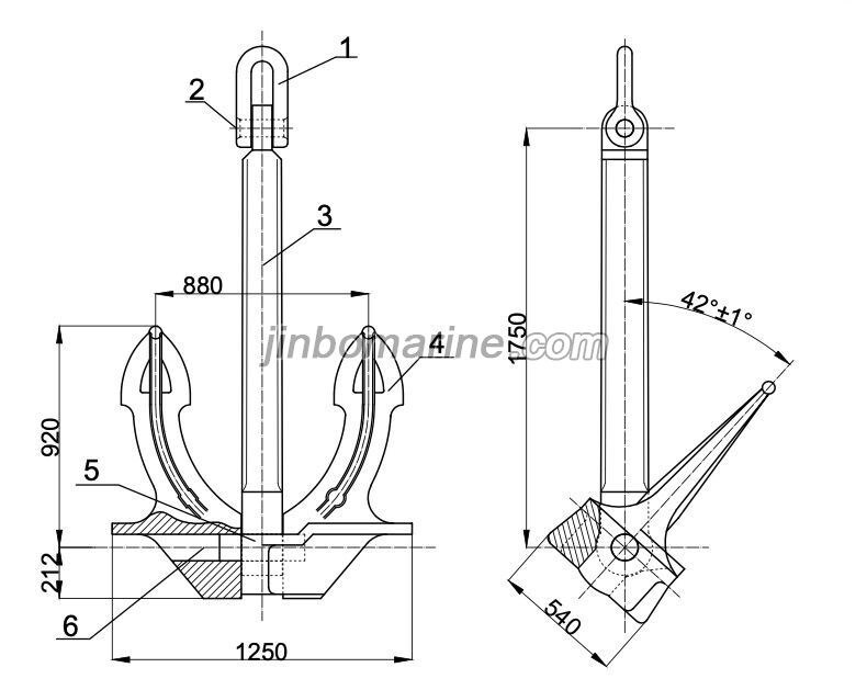 1290KGS JIS Stockless Anchor