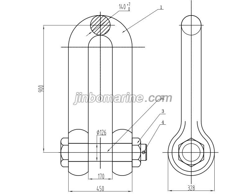 140mm End Joining Shackle