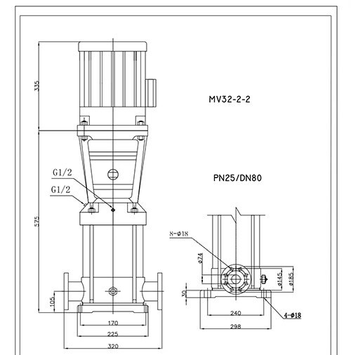 JGGC32-2/2 Marine Vertical Centrifugal Pump