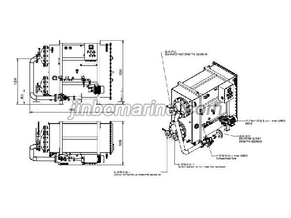 20Ton Per Day Marine Fresh Water Generator Evaporator
