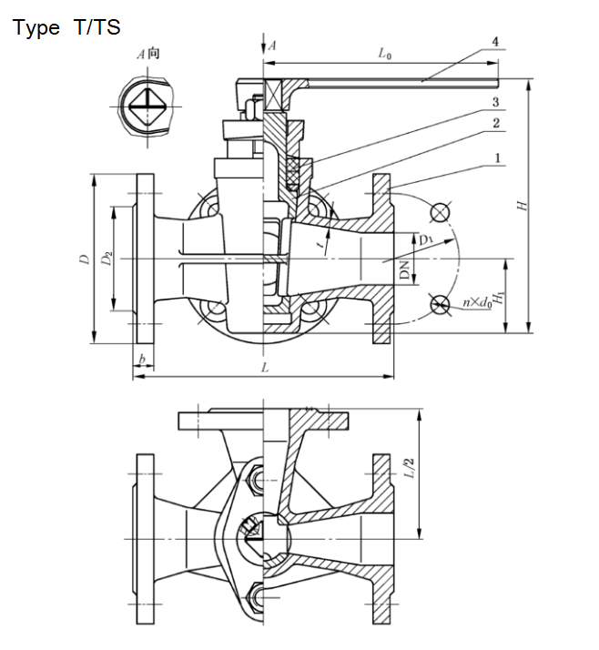 Marine Cast Iron Flange Packed Cock GB/T593-93