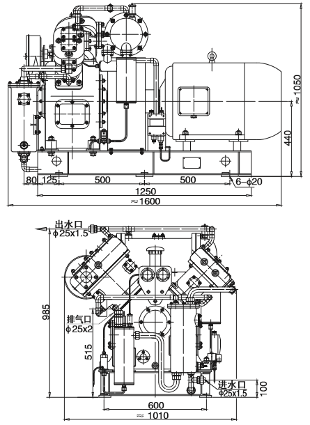 CV-50/30, CV-40/30, Middle Pressure Water Cooling Marine Air Compresso