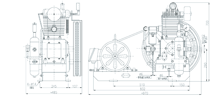 CZF-20.4/30-C Middle Pressure Air Cooling Direct Connect Marine Air Compressor