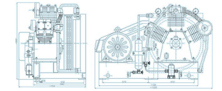 CW-50/30F Middle Pressure Air Cooling Belt Marine Air Compressor