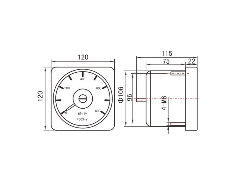 45C3-V Tachometer