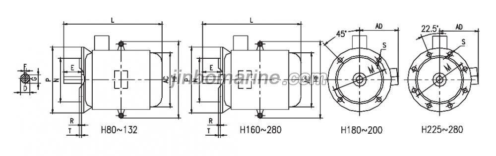 M2E&mdash;H Fan-cooled Three-phase Squirrel-cage Marine Electronic Motor