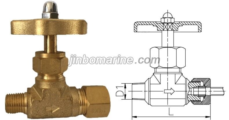 Brass Needle Valve with Ring Joint Nut and Male Thread
