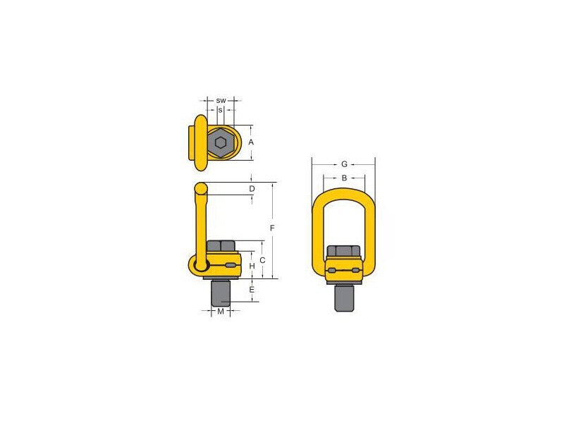 8-212 YOKE Lifting Point With Unc Thread