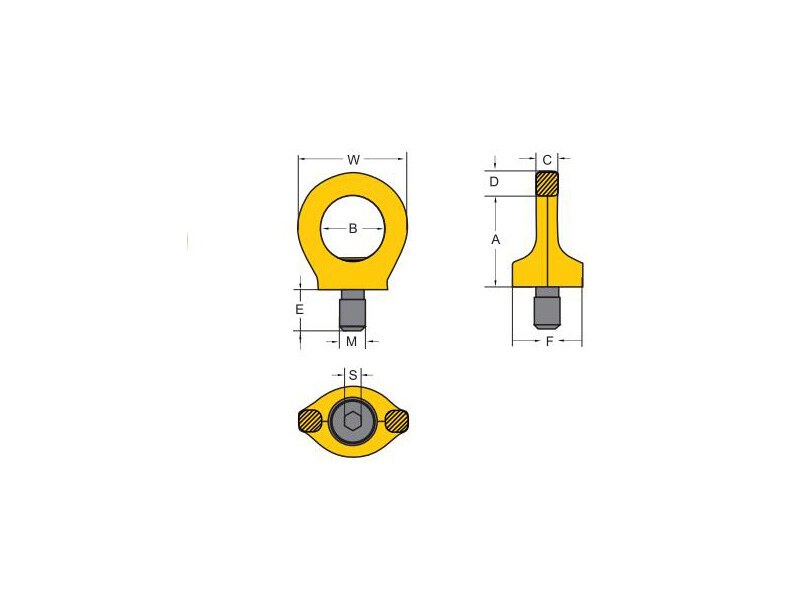 8-292k Unc Thread Yoke Eye Type Rotary Point With Stopplate