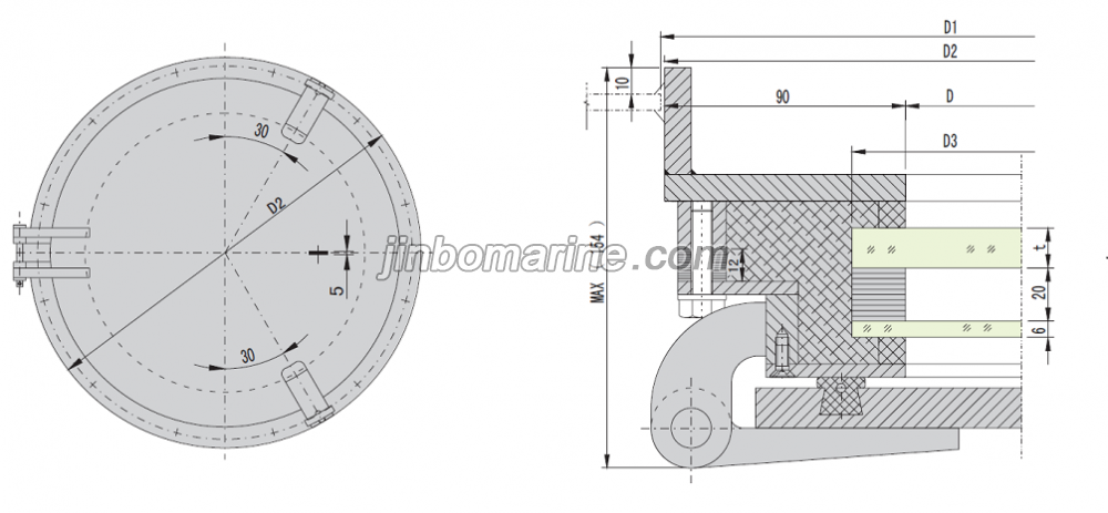 A60 Fireproof Side Scuttle Drawing