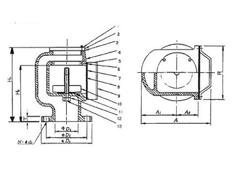 Marine Cast Iron Air Vent Head JIS-KS91A-121(DN50-DN80)