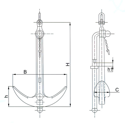 600kgs Admiralty Anchor, China Marine Stock Anchor Manufacturer