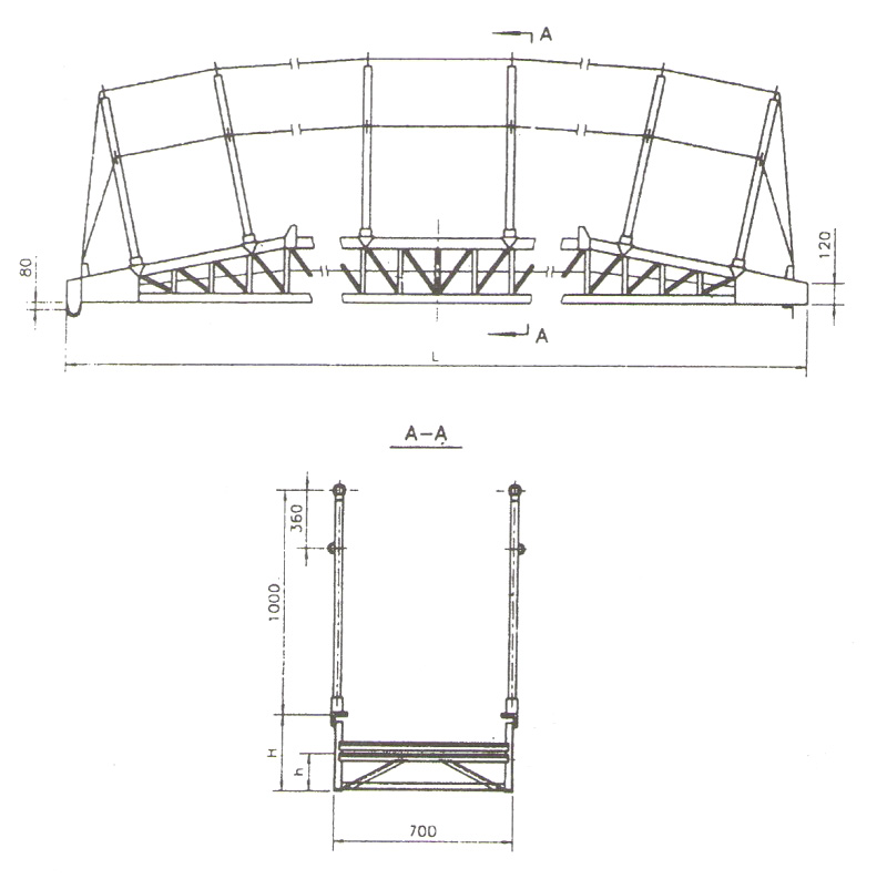 Aluminum Wharf Ladder ( Bend Type) Drawing