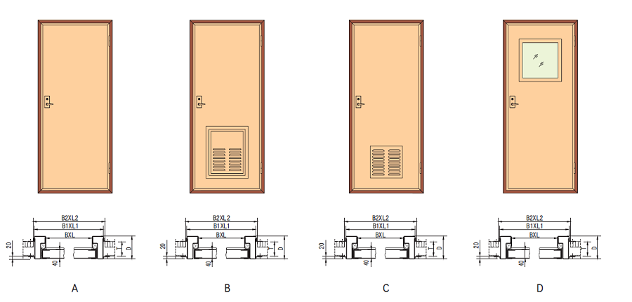 Aluminum Hollow Cabin Door Drawing