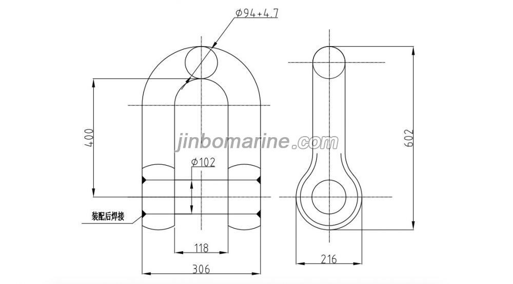 Anchor Shackle for 3300KGS JIS Stockless Anchor