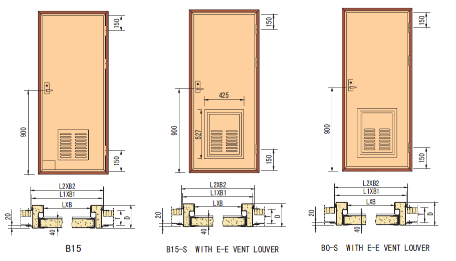 B15 Steel Fireproof Door