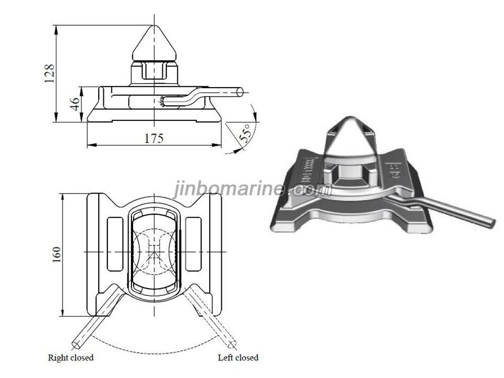 BD-E1 55 Degree Dovetail Twistlock - Image 2