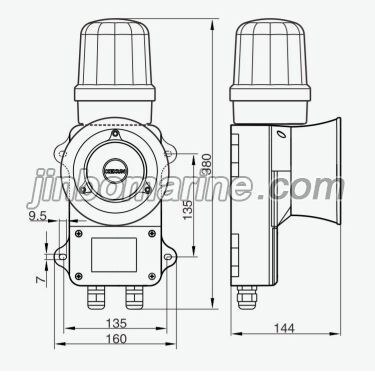 BJ-5J/5Z Audible And Visual Alarm Unit