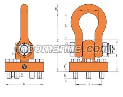 BLT098 Ultra-High Load Flange Hoist Ring