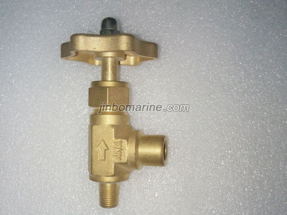 Brass Needle Angle Valve with Male & Female Ends - Image 1