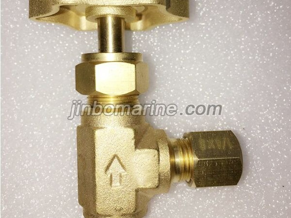 Brass Needle Angle Valve with Ring Joint Nut at Outlet