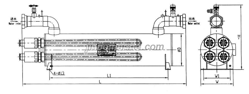 CDRSQ Marine Electric Water Heater