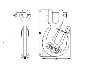 Clevis (Grab Hooks ),SS304 OR SS316 CSHG02