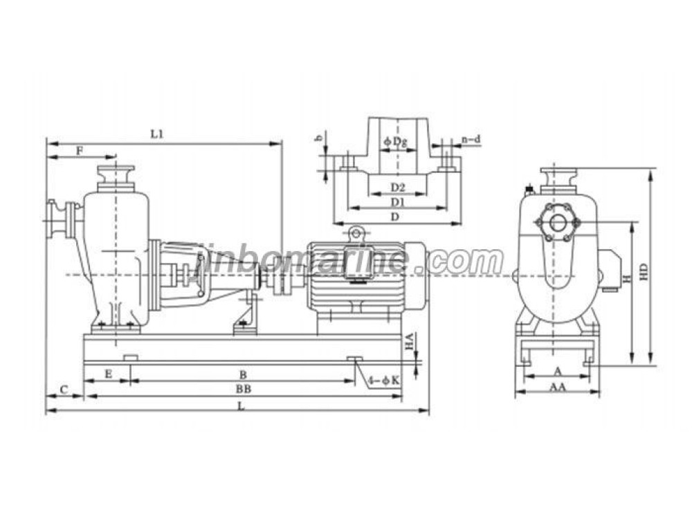 CWZ series horizontal centrifugal self-priming marine pumps - Image 1