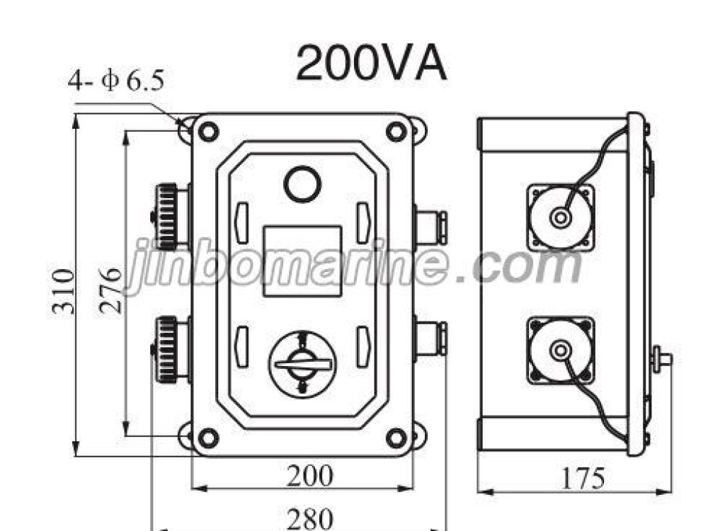 CZX220-220-24FC1 CZX Marine High Low Voltage Socket Box - Image 4