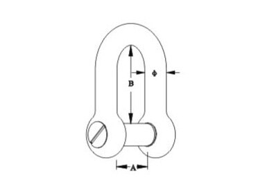 D-Shackle (With Slot Sink Pin), SS304 OR SS316