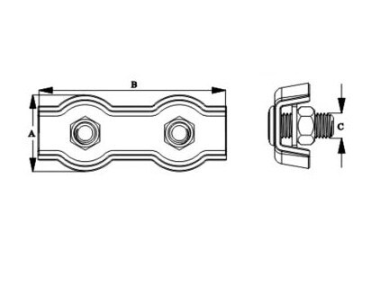 Duplex Wire Rope Clip, SS304 OR SS316