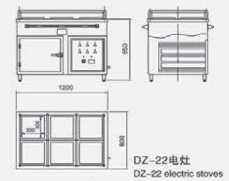 DZ-22 Marine Electric Stoves Six rectangle headting plates woth Oven