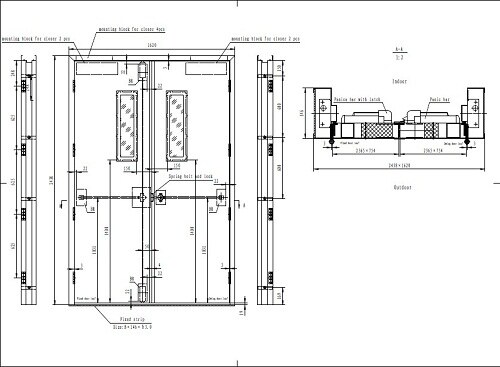 90min Fire froof hollow metal double door