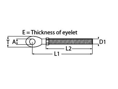 Eye Terminal - External Thread Stainless Steel