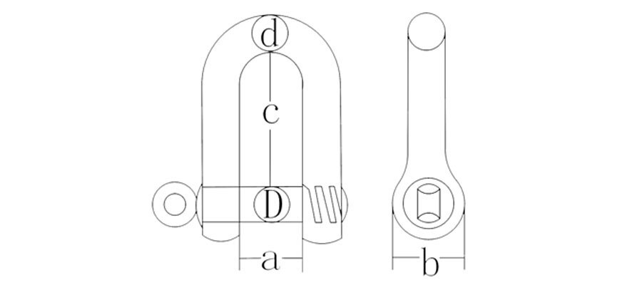 European Type Large Dee Shackle