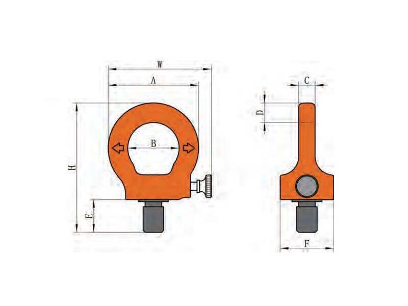 BLT094 Eye Type Rotary Ring Unc Thread With Stopscrew