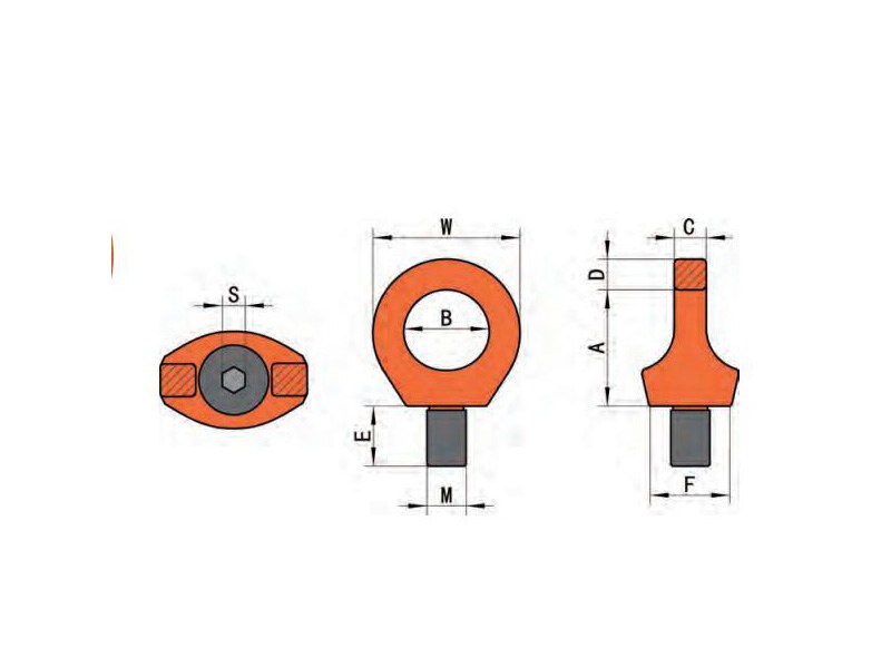 BLT084 Eye Type Rotary Ring Metric Thread With Stopplate