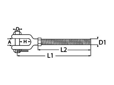 Fork Terminal - External Thread Stainless Steel