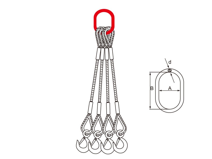 Four Legs Pressed Wire Rope Sling