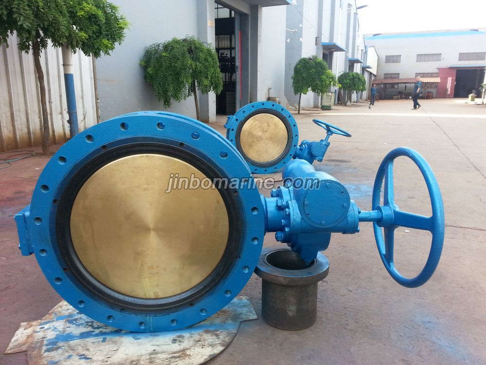 GB Marine Double Flanged Butterfly Valve with Worm Gear