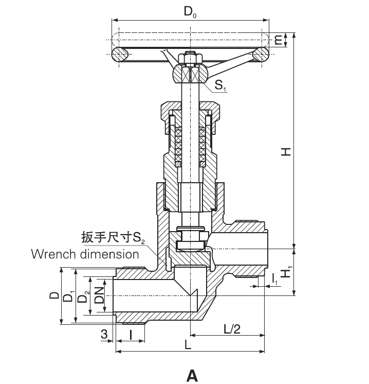 Marine Bronze Male Thread Globe Valve GB595-83 Type A