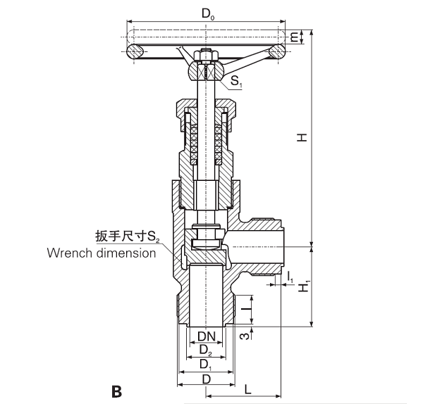 Marine Bronze Male Thread Angle Stop Valve GB595-83 Type B