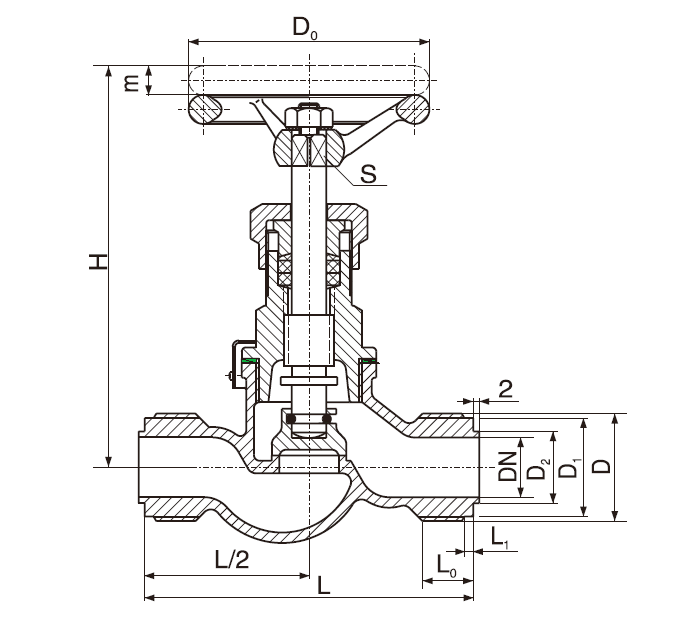 Marine Low Pressure Bronze Male Threaded Straight Stop Valve GB/T1951-2008