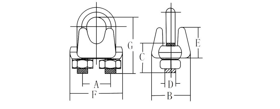 Galv Malleable Wire Rope Clips Type A