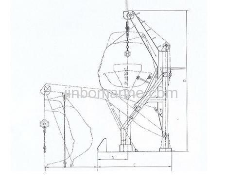 Gravity Luffing Arm Davit