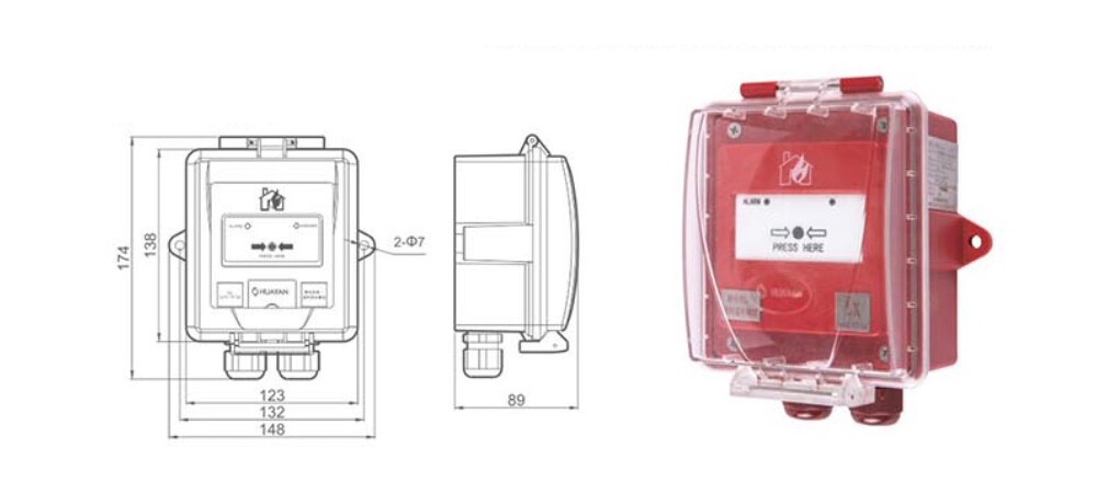 HY-M900K+FSH Water Proof Explosion Proof Manual Fire Alarm Button